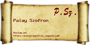 Palay Szofron névjegykártya